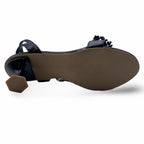 6647  Midnight Flora Spool Heel Sandals