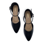 7584  Textured D’Orsay Ankle Strap Flats