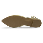 7584  Textured D’Orsay Ankle Strap Flats