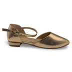 7584  Textured D’Orsay Ankle Strap Flats