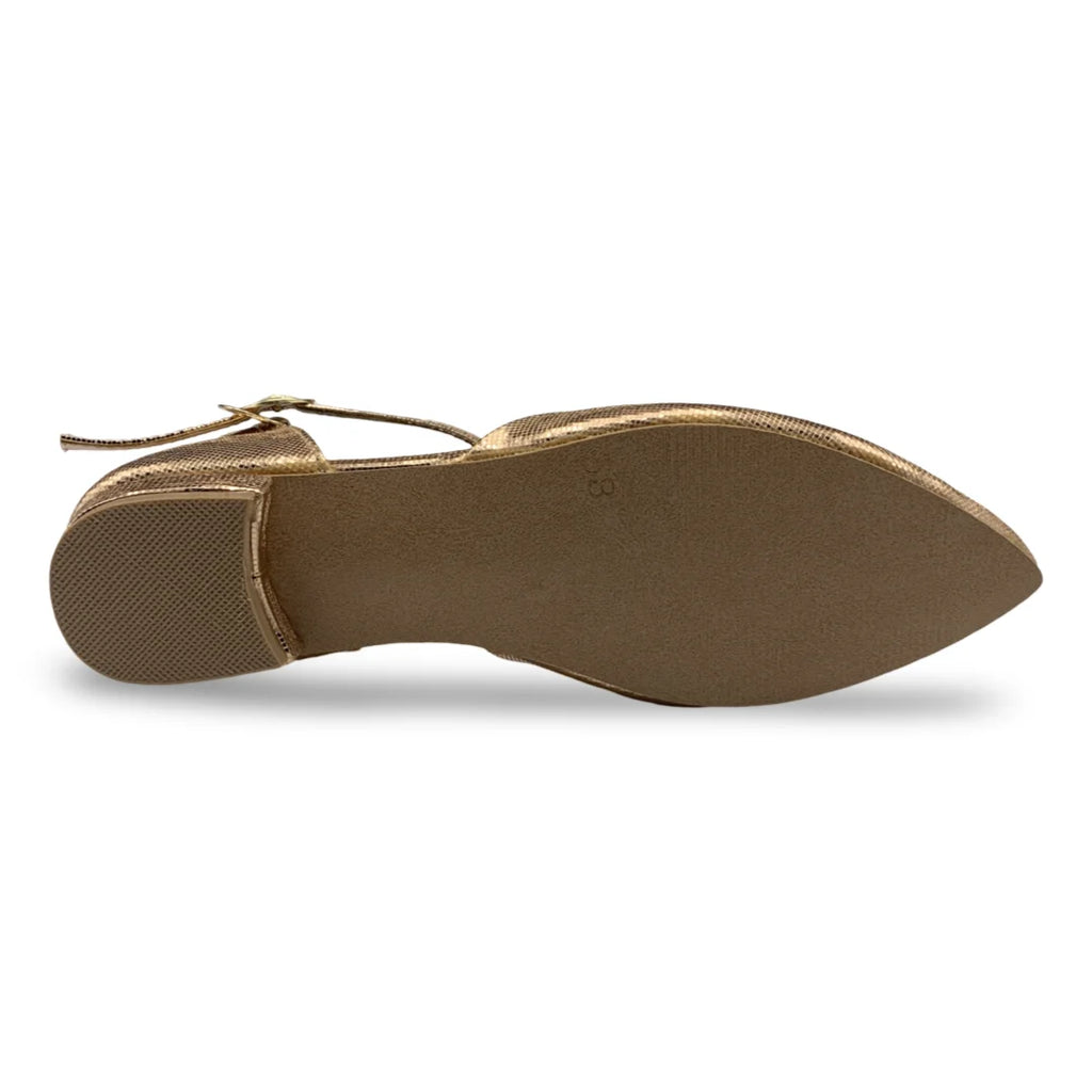 7584  Textured D’Orsay Ankle Strap Flats